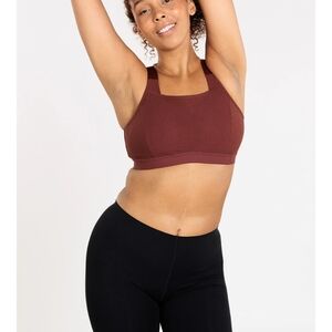 Women's Mesh Sports Bra - Burgundy